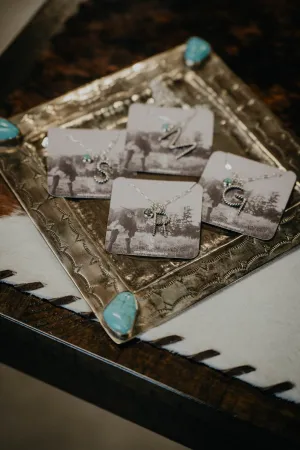 Sterling & Turquoise Rope Letter Necklace