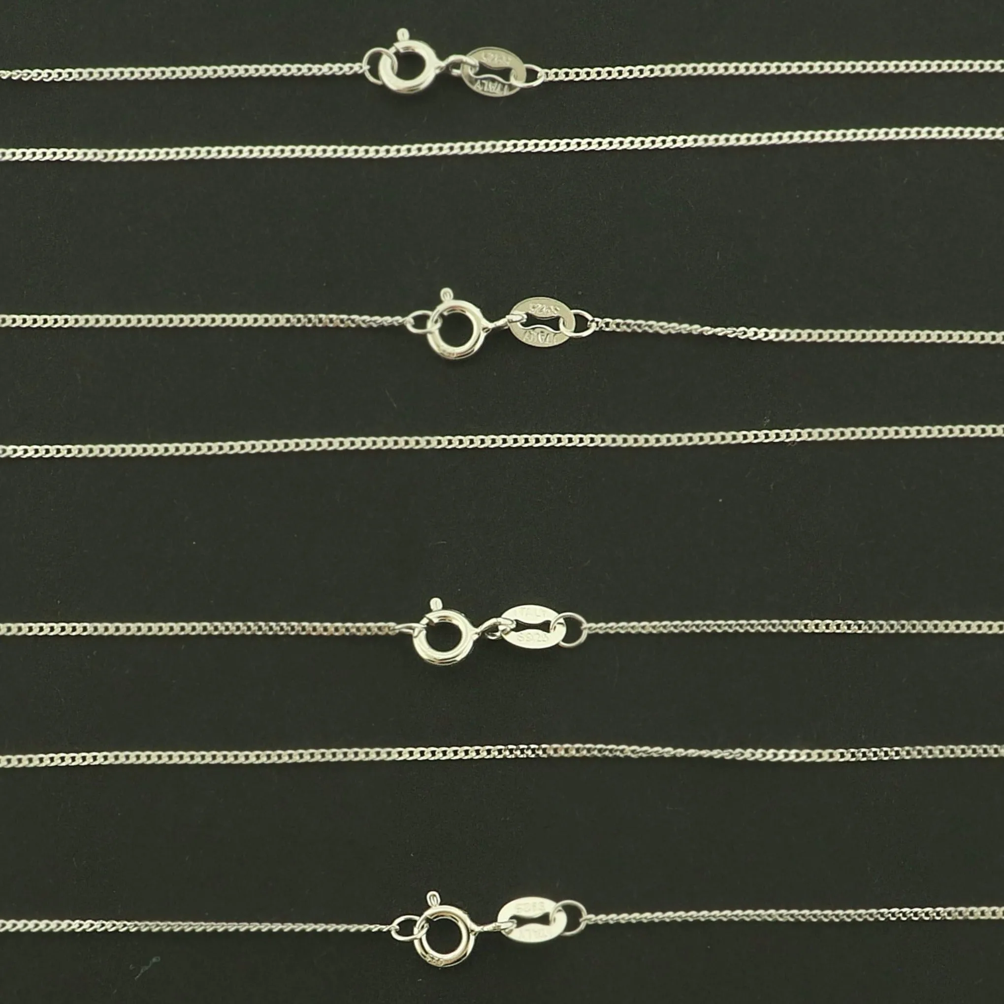 Sterling Silver Curb Chain Necklace - 1mm Thick - Choose Your Size!