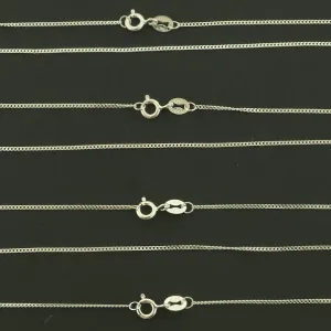 Sterling Silver Curb Chain Necklace - 1mm Thick - Choose Your Size!