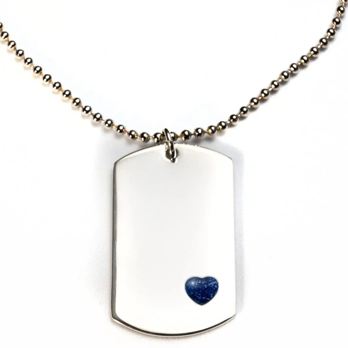 Sterling-Silver Dog Tag with Everence Inlay - Large