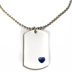 Sterling-Silver Dog Tag with Everence Inlay - Large