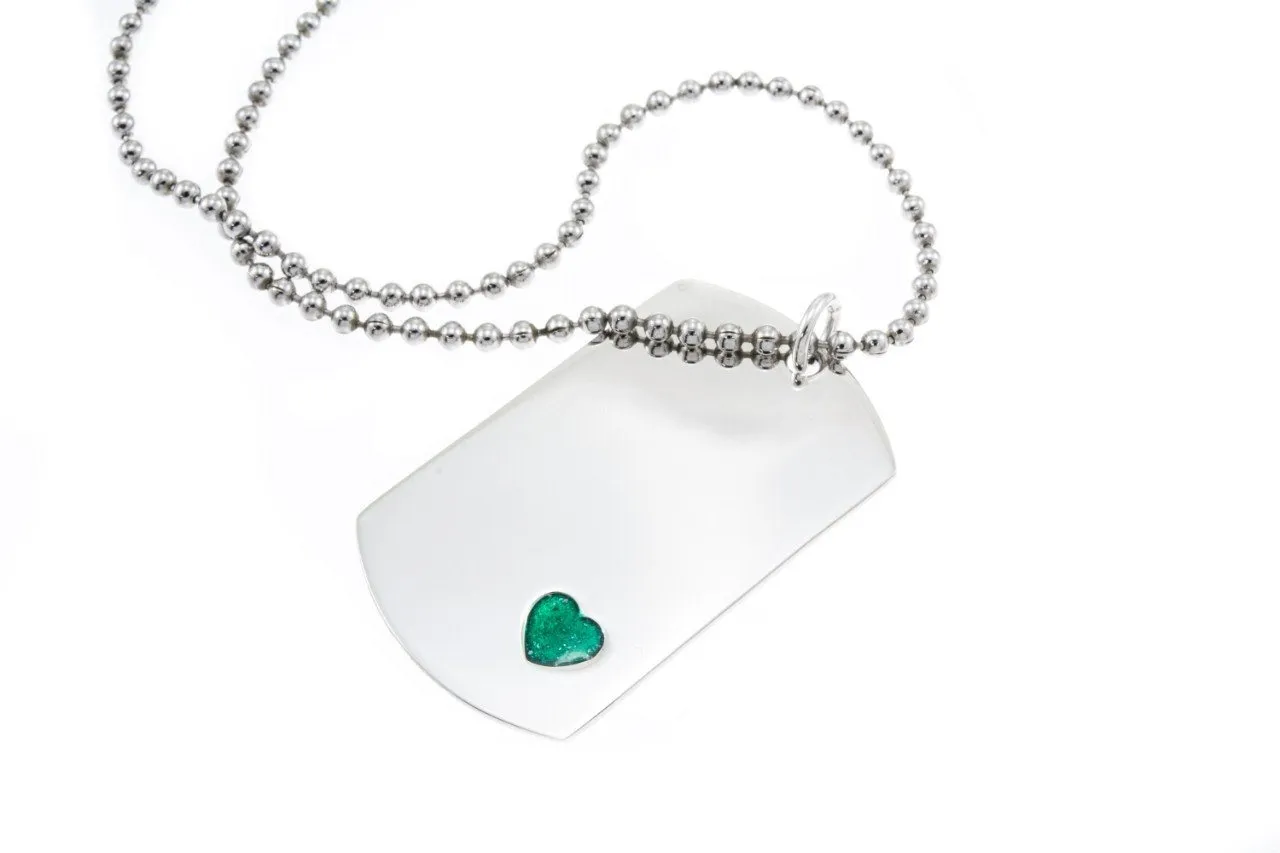 Sterling-Silver Dog Tag with Everence Inlay - Large