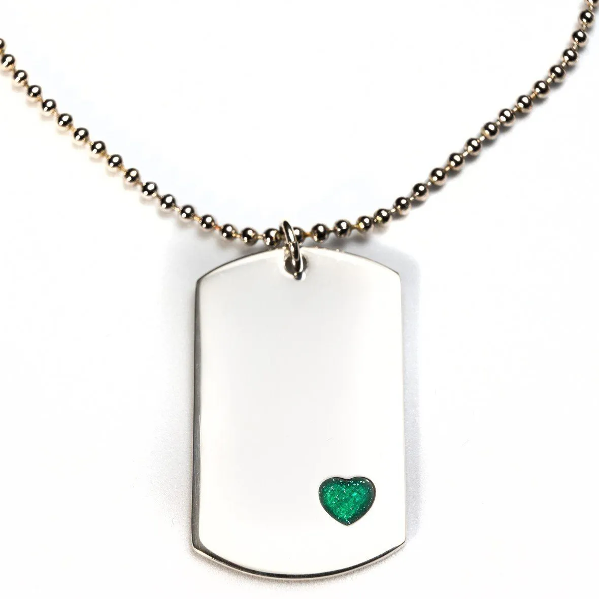 Sterling-Silver Dog Tag with Everence Inlay - Large