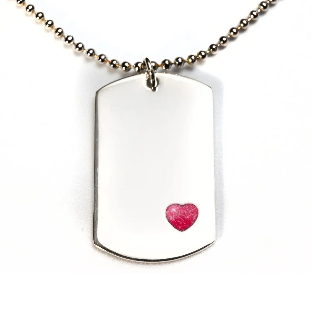 Sterling-Silver Dog Tag with Everence Inlay - Large