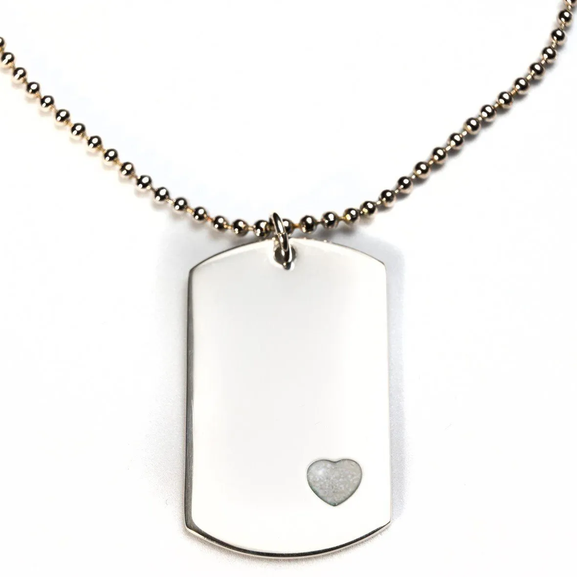 Sterling-Silver Dog Tag with Everence Inlay - Large