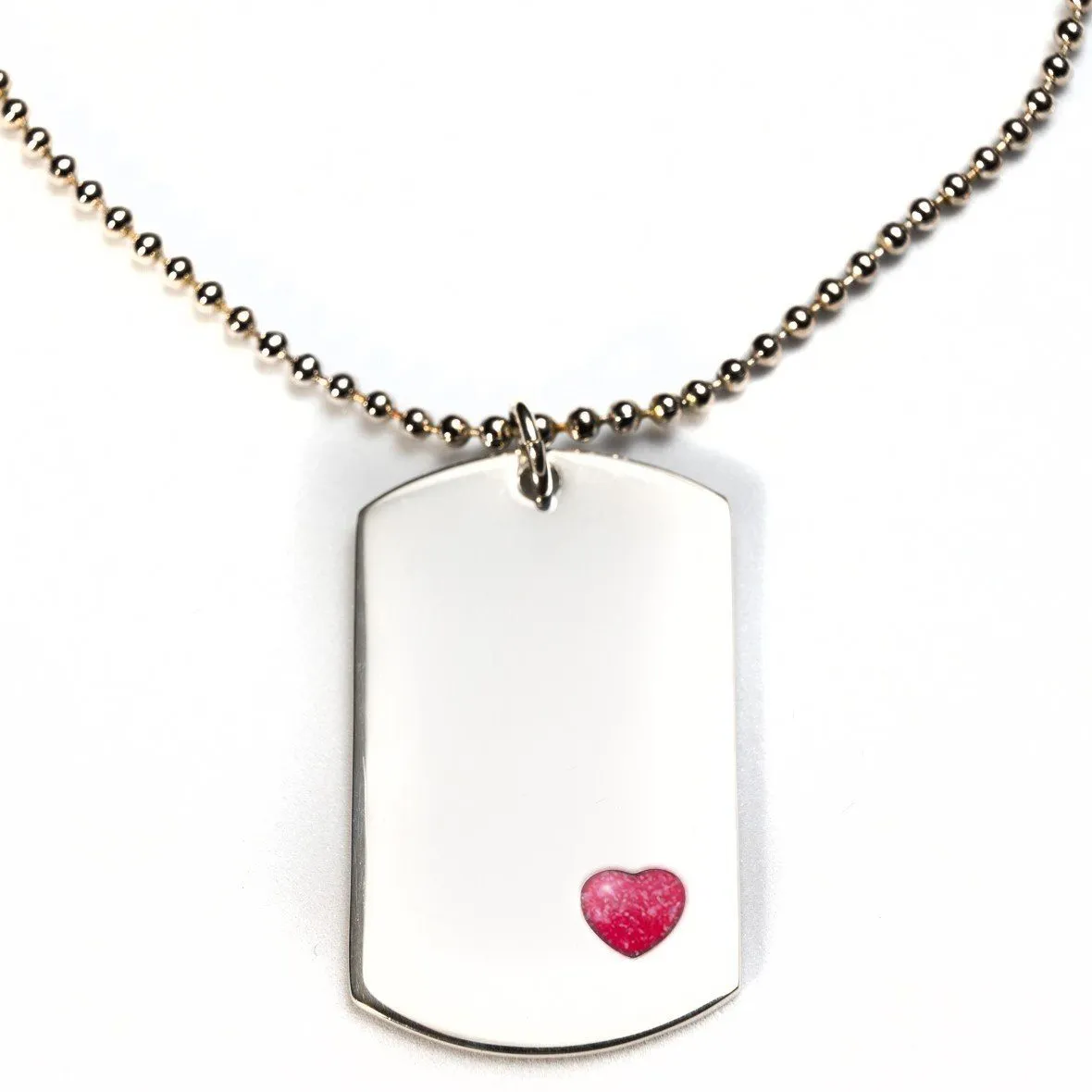 Sterling-Silver Dog Tag with Everence Inlay - Large