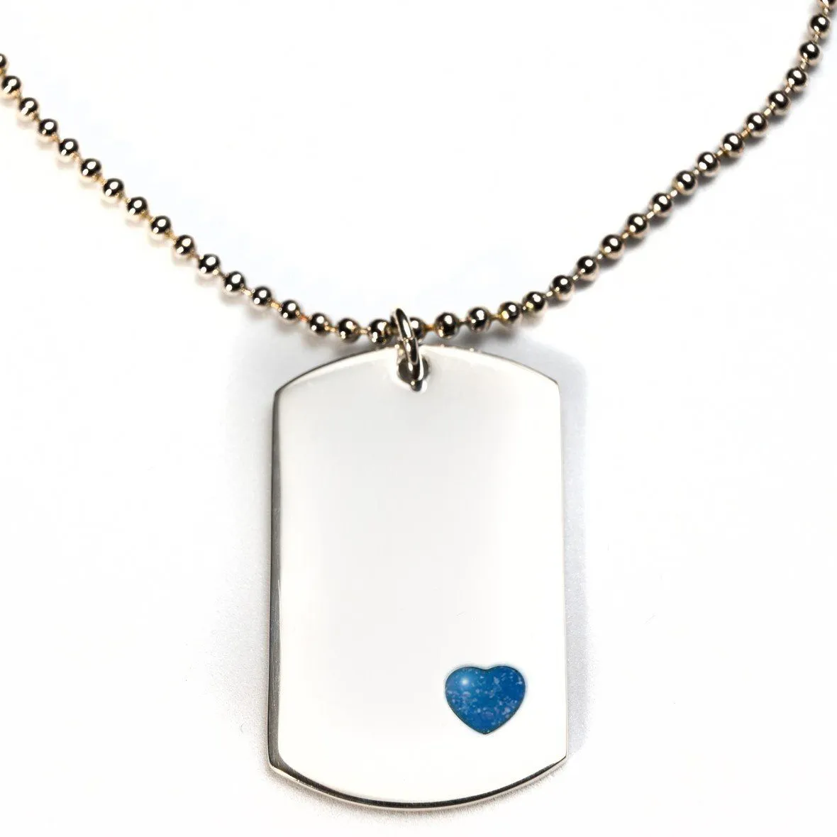 Sterling-Silver Dog Tag with Everence Inlay - Large