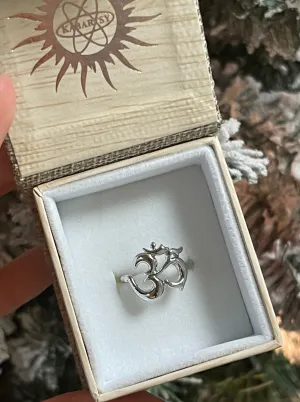Sterling Silver Om Ring