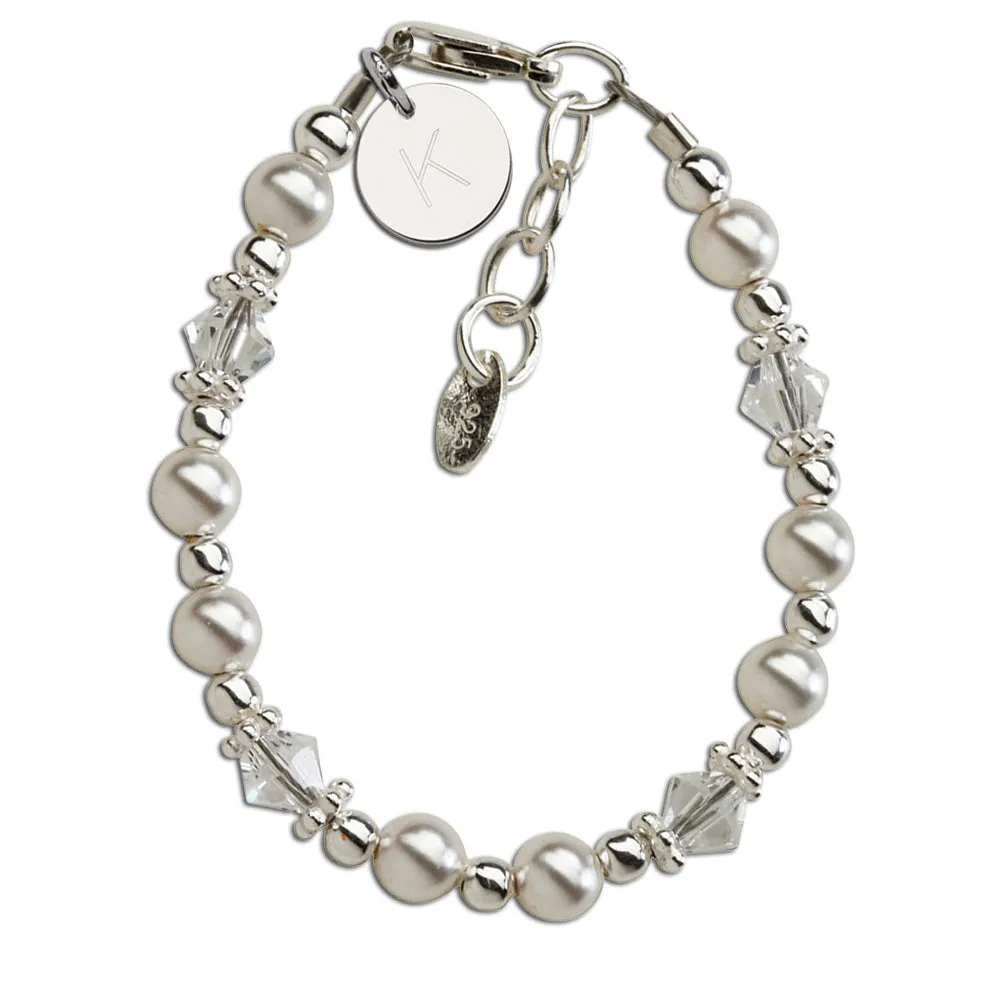 Sterling Silver Pearl Blessing Bracelet for Baby Girls