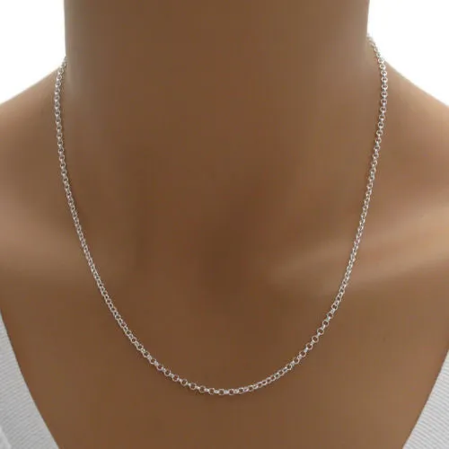 Sterling Silver Rolo Chain Necklace 1.25mm (Gauge 030). Available in 3 Lengths.