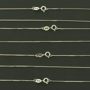 Sterling Silver Snake Chain Necklace - 0.75mm Thick - Choose Your Size!