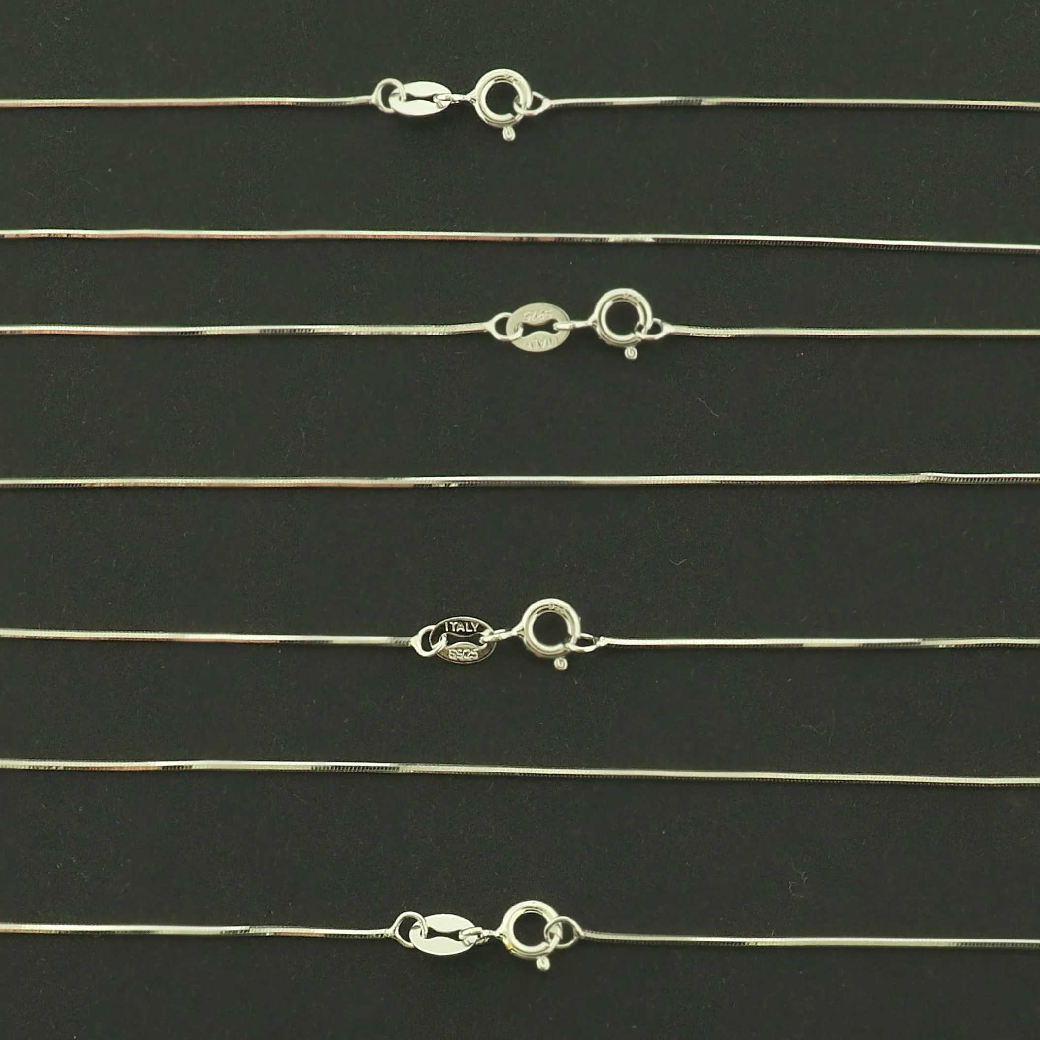 Sterling Silver Snake Chain Necklace - 0.75mm Thick - Choose Your Size!