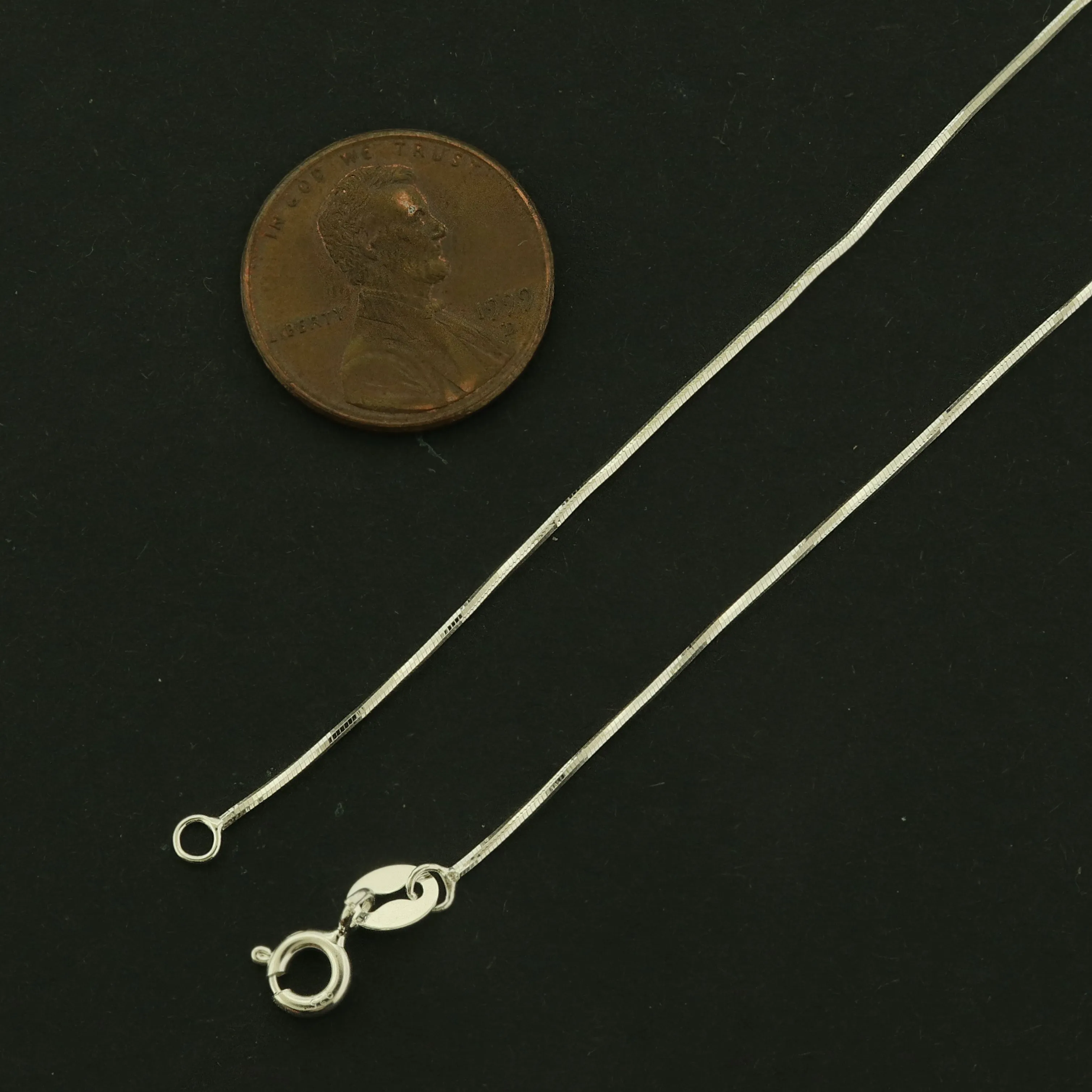 Sterling Silver Snake Chain Necklace - 0.75mm Thick - Choose Your Size!