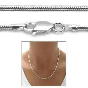 Sterling Silver Snake Chain Necklace 1.5mm (Gauge 040). Available in 6 Lengths.