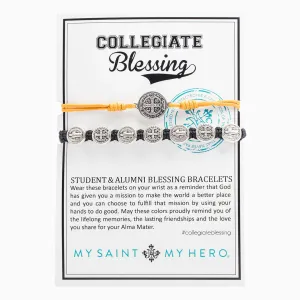 Student & Alumni Blessing Bracelets Silver Medal on Gold and Black Cords