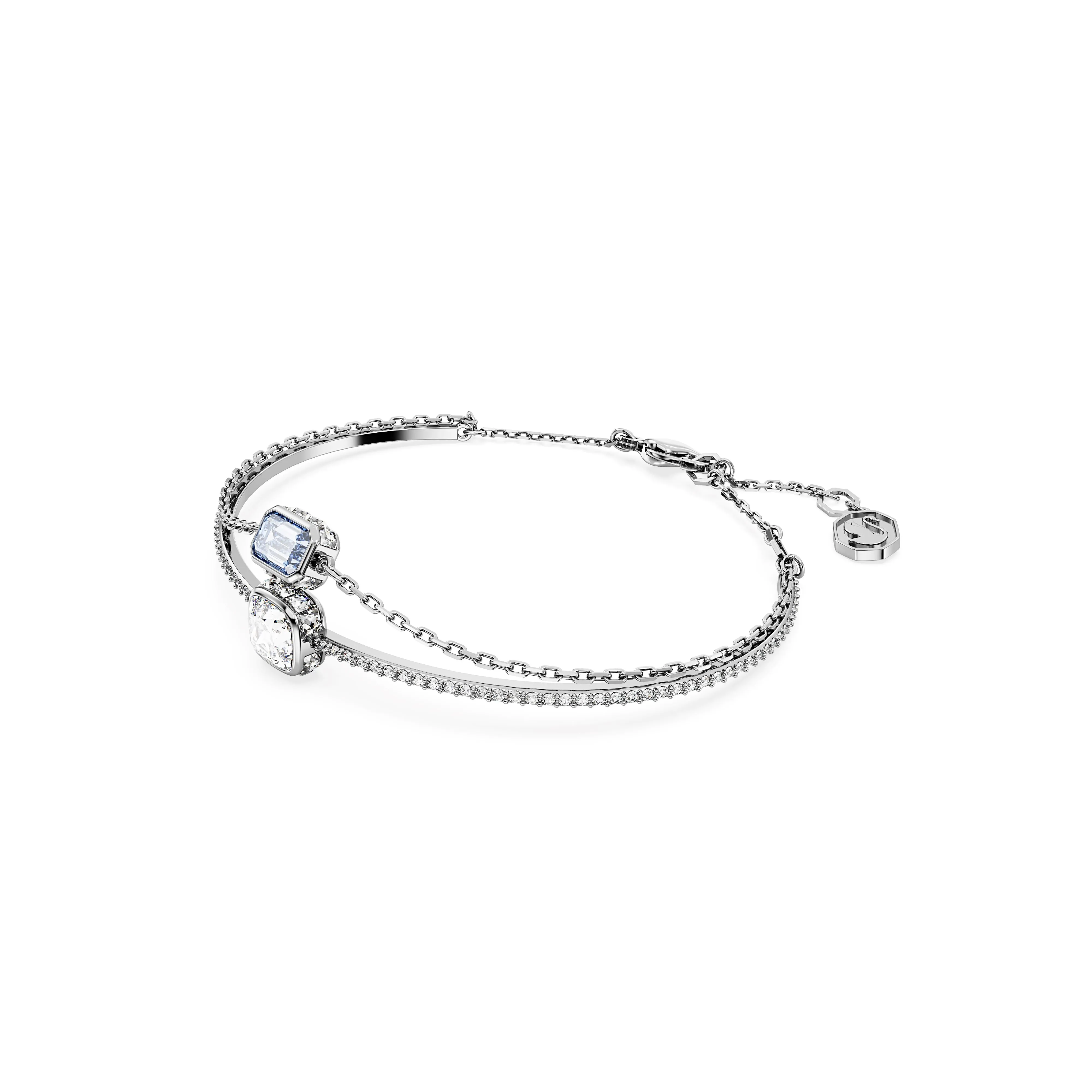 Swarovski Stilla Rhodium Blue Bangle