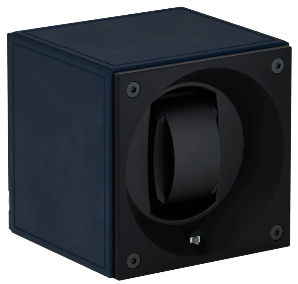 Swiss KubiK Watch Winder Masterbox Single Dark Blue Leather