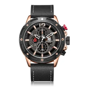 T5 Grey Leather Strap Grey Dial Chronograph Quartz Watch for Gents - H3639G-C