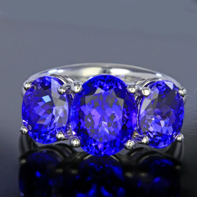 Tanzanite Three Stone Ring