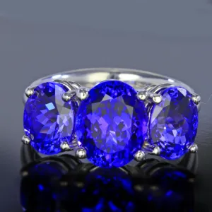 Tanzanite Three Stone Ring