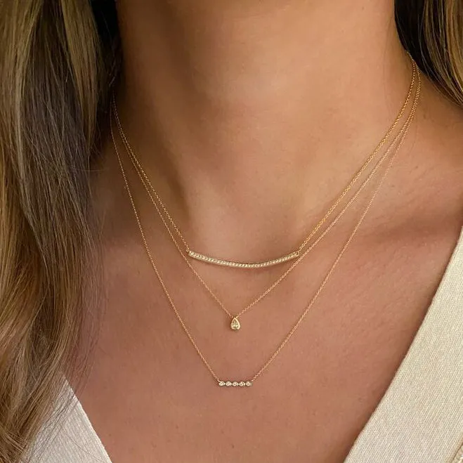 Taylor Elaine Diamond Pear Necklace in Yellow Gold