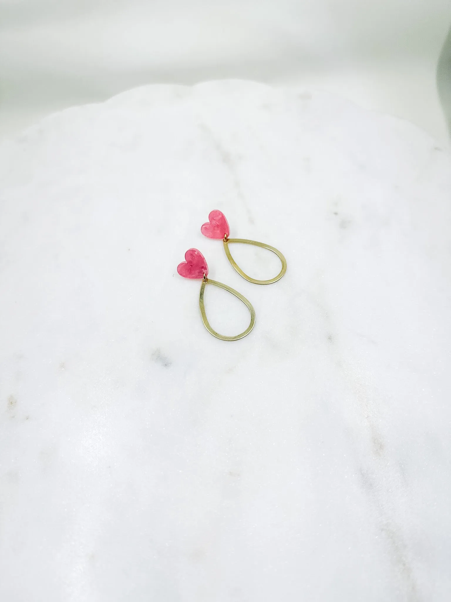 Teardrop Heart Hoops