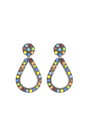 TEARDROP NATURAL STONE POST EARRINGS