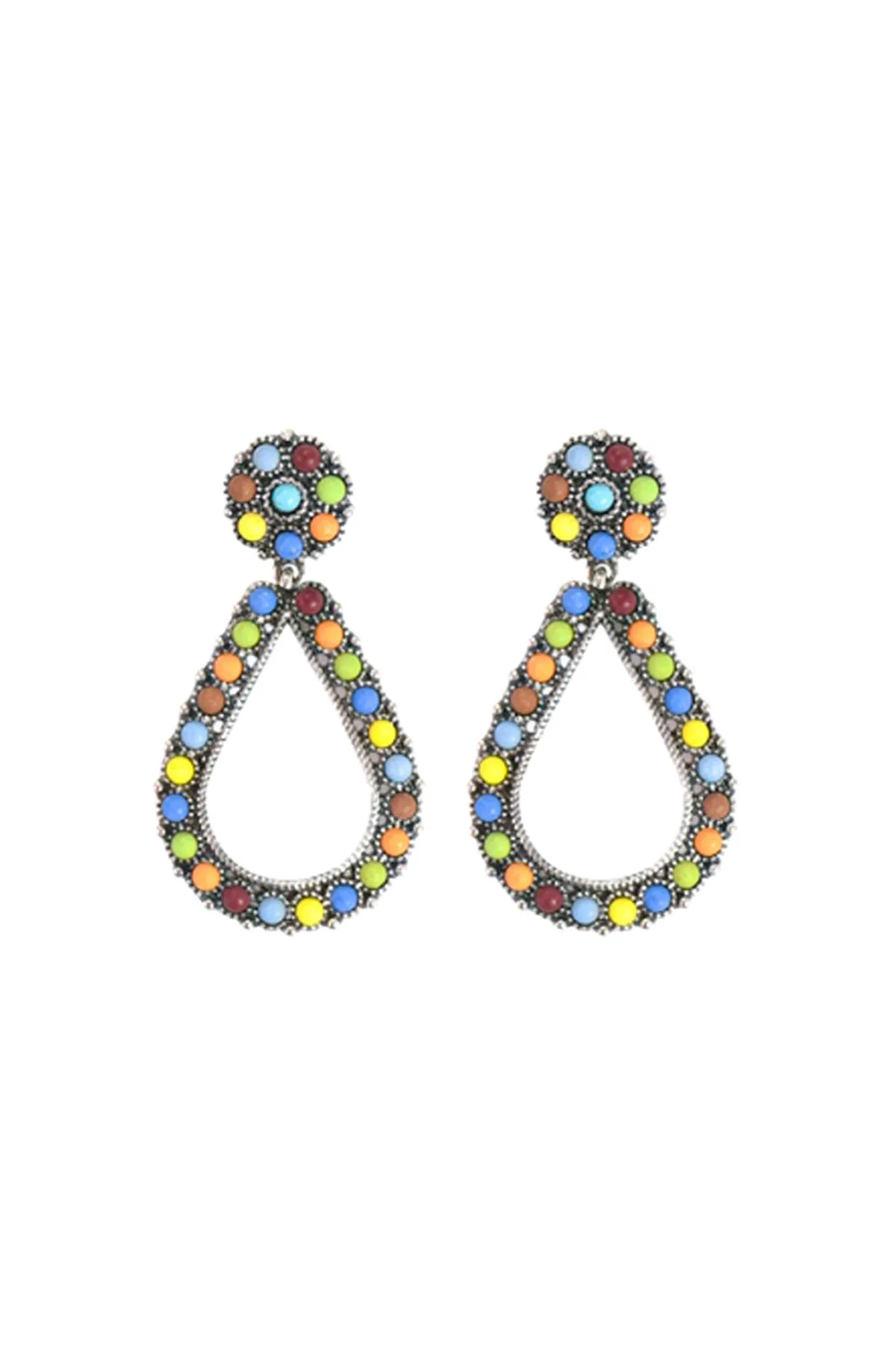 TEARDROP NATURAL STONE POST EARRINGS