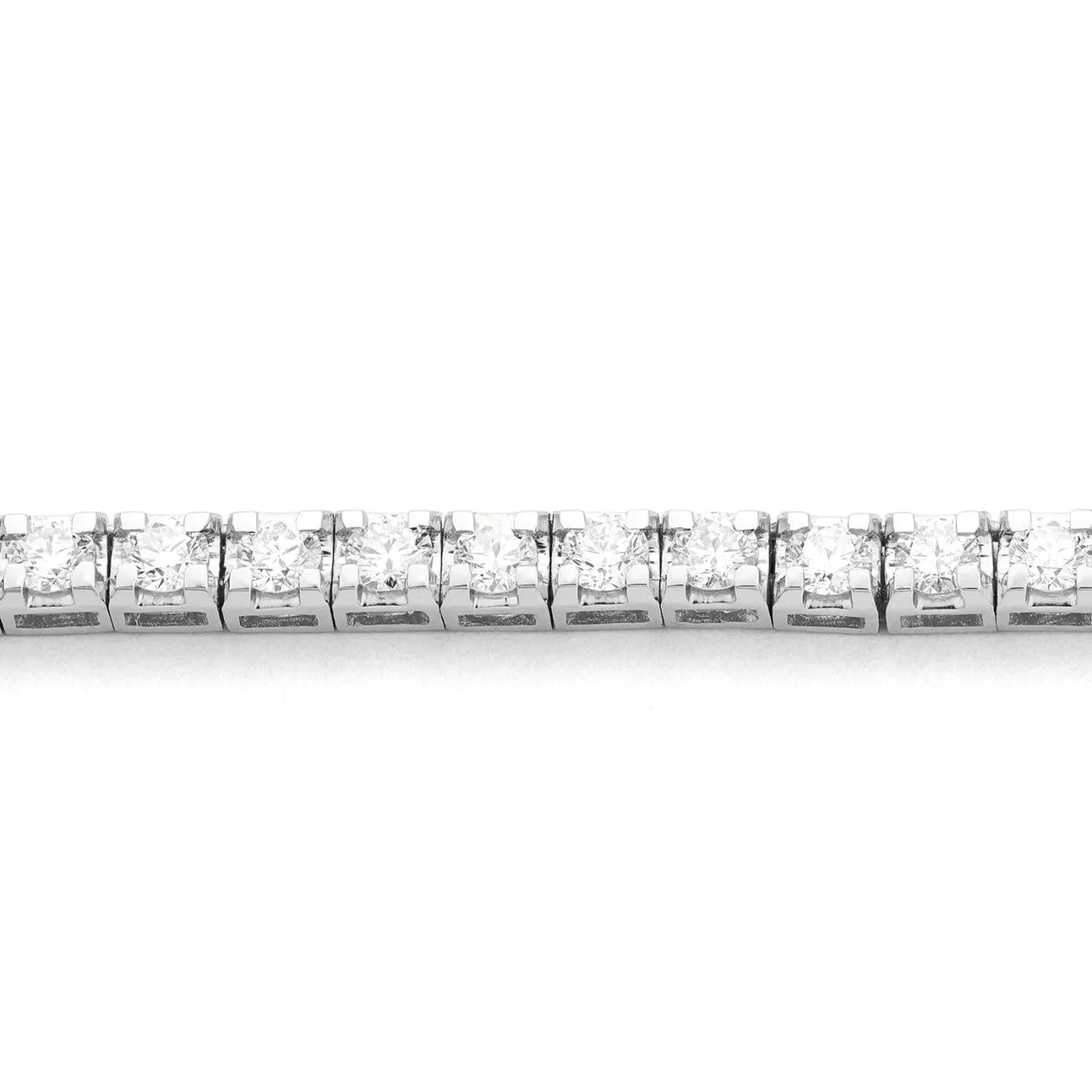 Tennis 14K White Gold 16.5 Inches Eternity 7 ct Diamond Straight Line Necklace