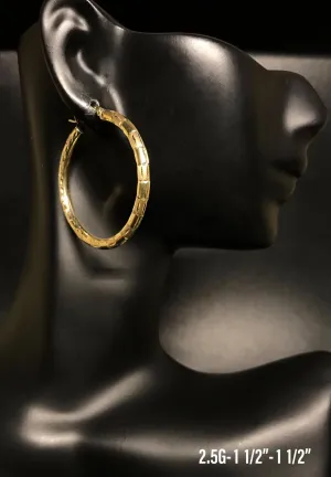 Textured Hoop earrings 10K solid gold