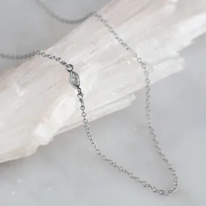 The Asymmetrical White Diamond Eye Necklace | 10K White Gold