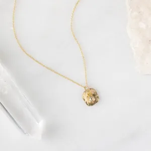 The Champagne Diamond Petal Necklace | Yellow Gold Filled