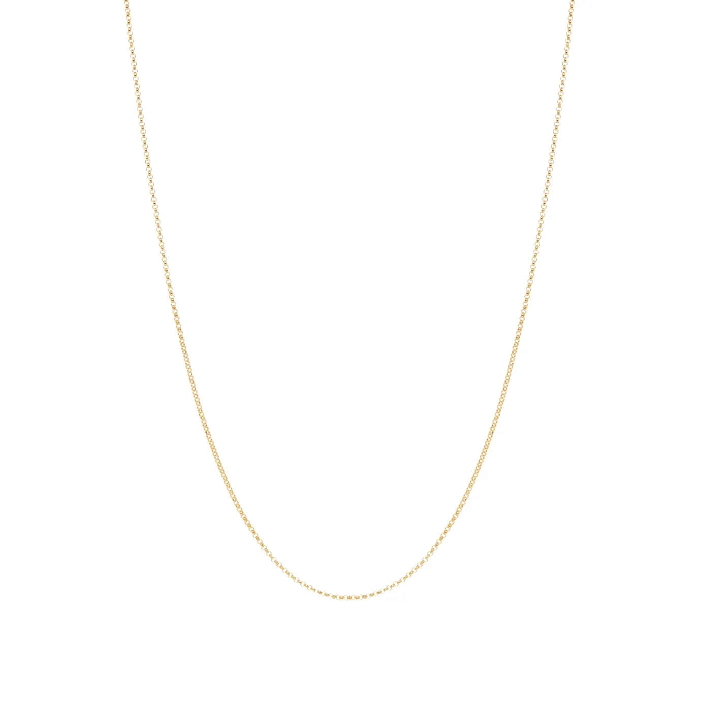 Thin Rolo Chain Necklace - Gold