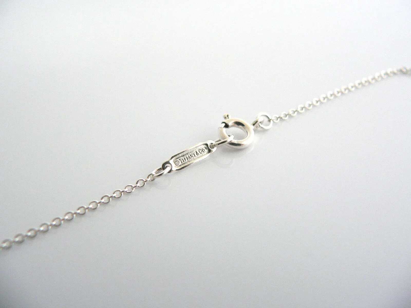 Tiffany & Co 1837 Enamel Circle Necklace White Pendant Charm Chain Love Gift Art