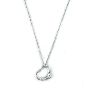 Tiffany & Co Elsa Peretti Open Heart 16mm Pendant Sterling Silver Necklace - 16"