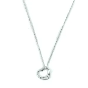 Tiffany & Co Elsa Peretti Open Heart 16mm Pendant Sterling Silver Necklace - 16"