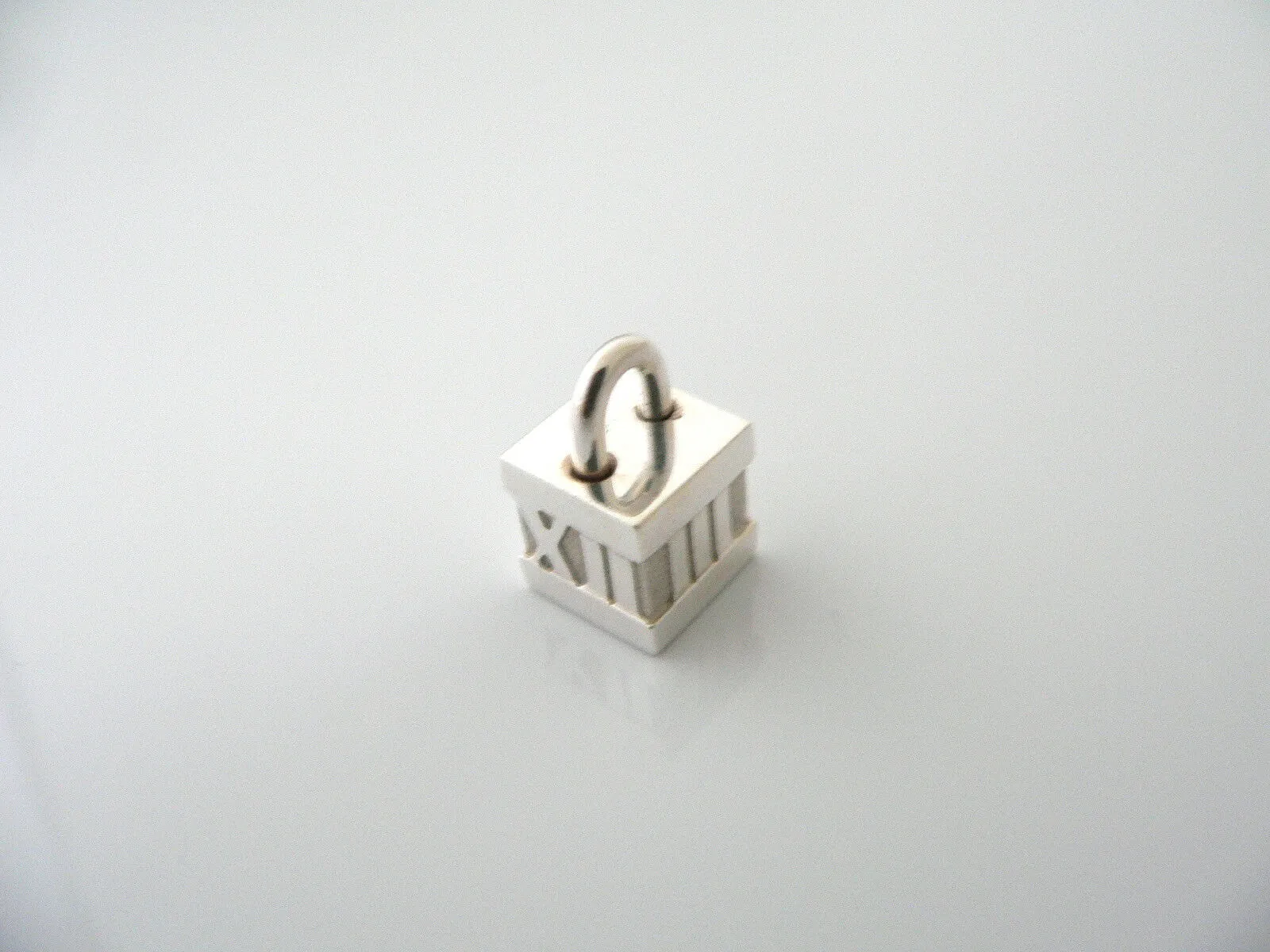 Tiffany & Co Silver Atlas Cube Padlock Pendant Charm 4 Necklace Bracelet Gift