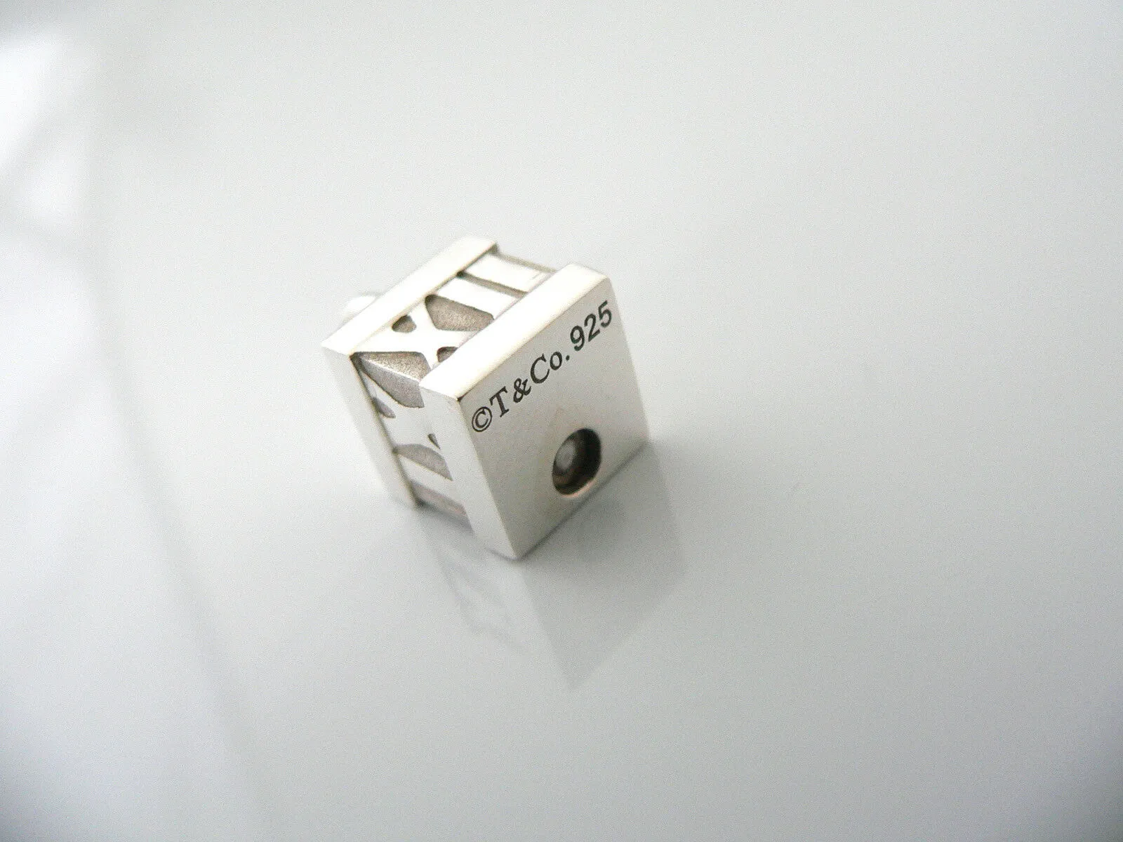 Tiffany & Co Silver Atlas Cube Padlock Pendant Charm 4 Necklace Bracelet Gift