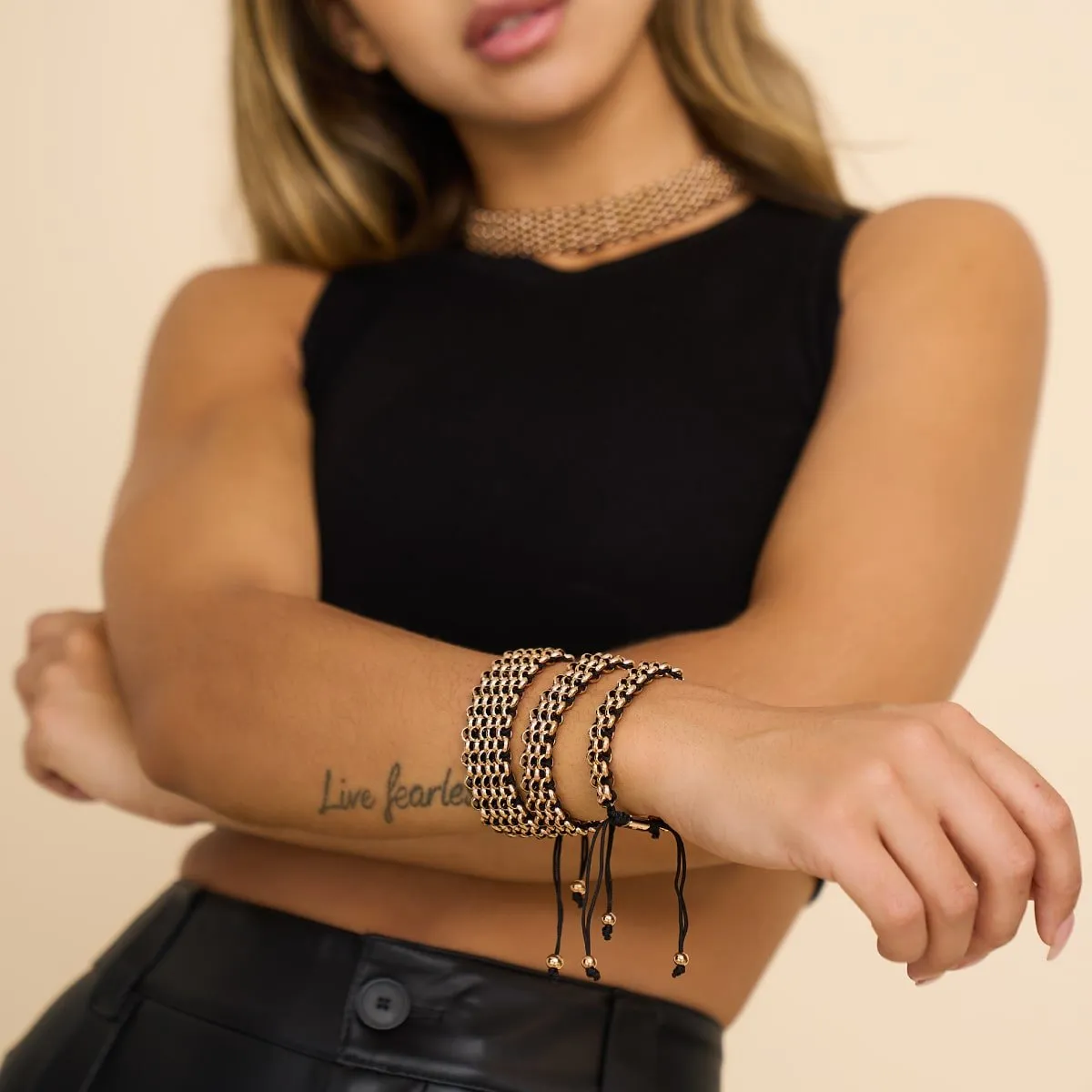 Tiger Links | Original Kismet Bracelet | Black x Rose Gold