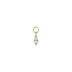Tiny CZ Marquise Charm 14K