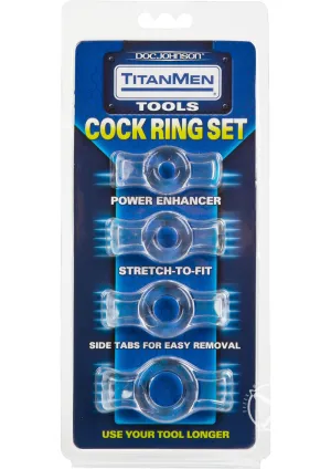 Titanmen Cock Ring Set Clear