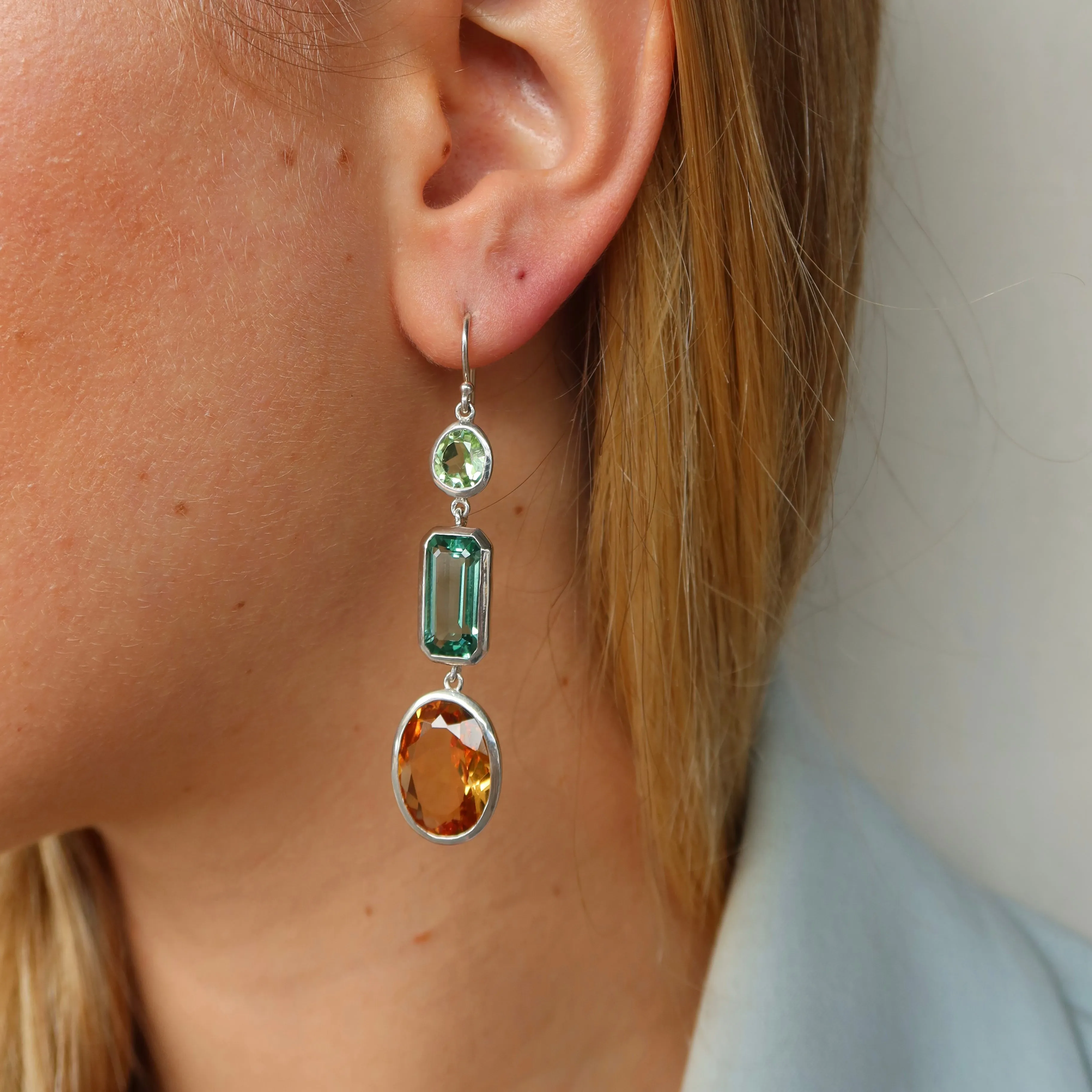 To the Power of Three Earrings | Tri-Cut, Emerald Cut and Oval Cut