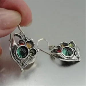 Tourmaline Citrine Earrings 925 Sterling Silver Handmade Hadar Designers (H)