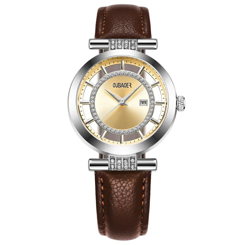 Transparent Dial and Leather Band Watches