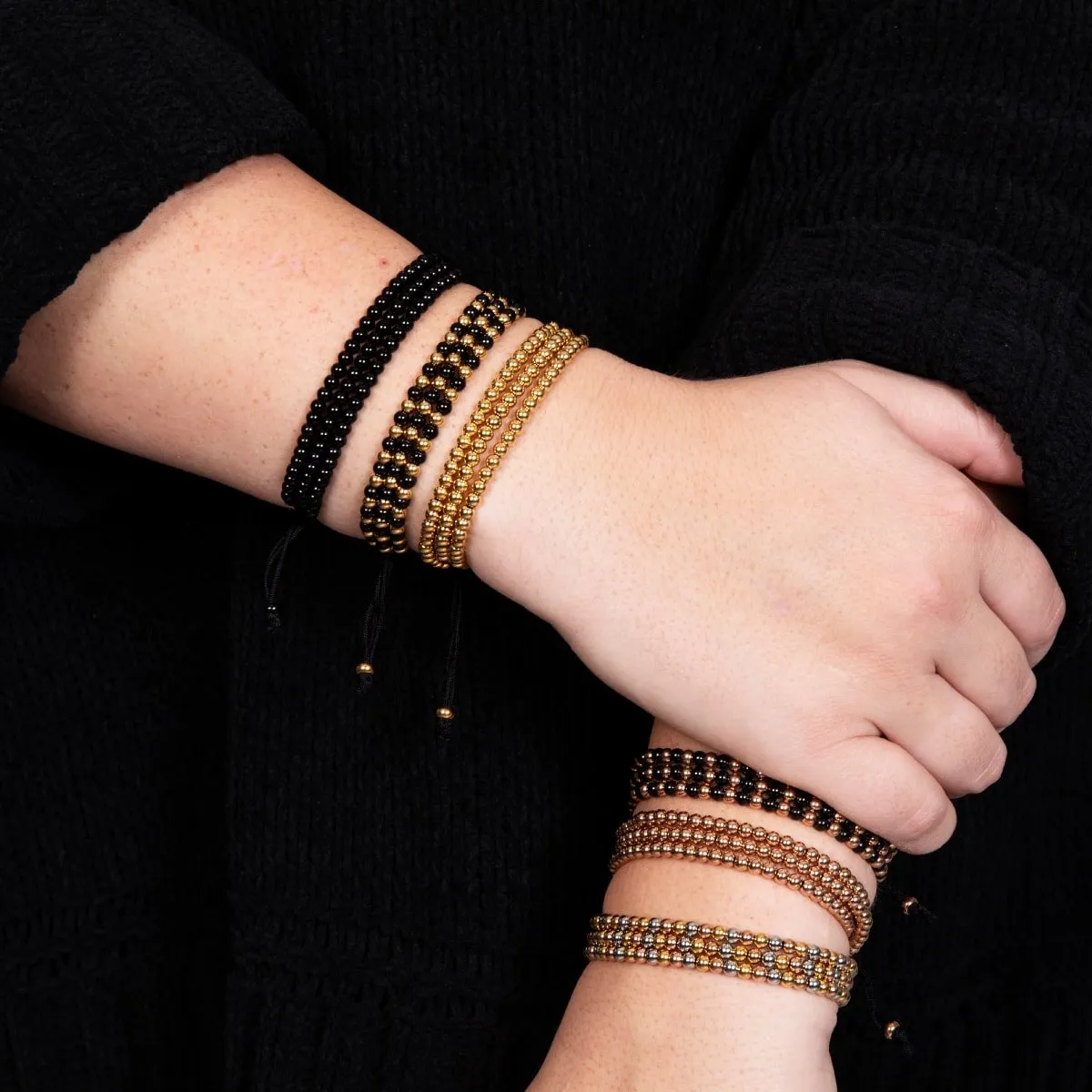 Trinity | Gunmetal | Triple Strand Bracelet