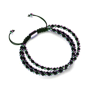 Trinity | Unicorn Silver x Gunmetal | Triple Strand Bracelet