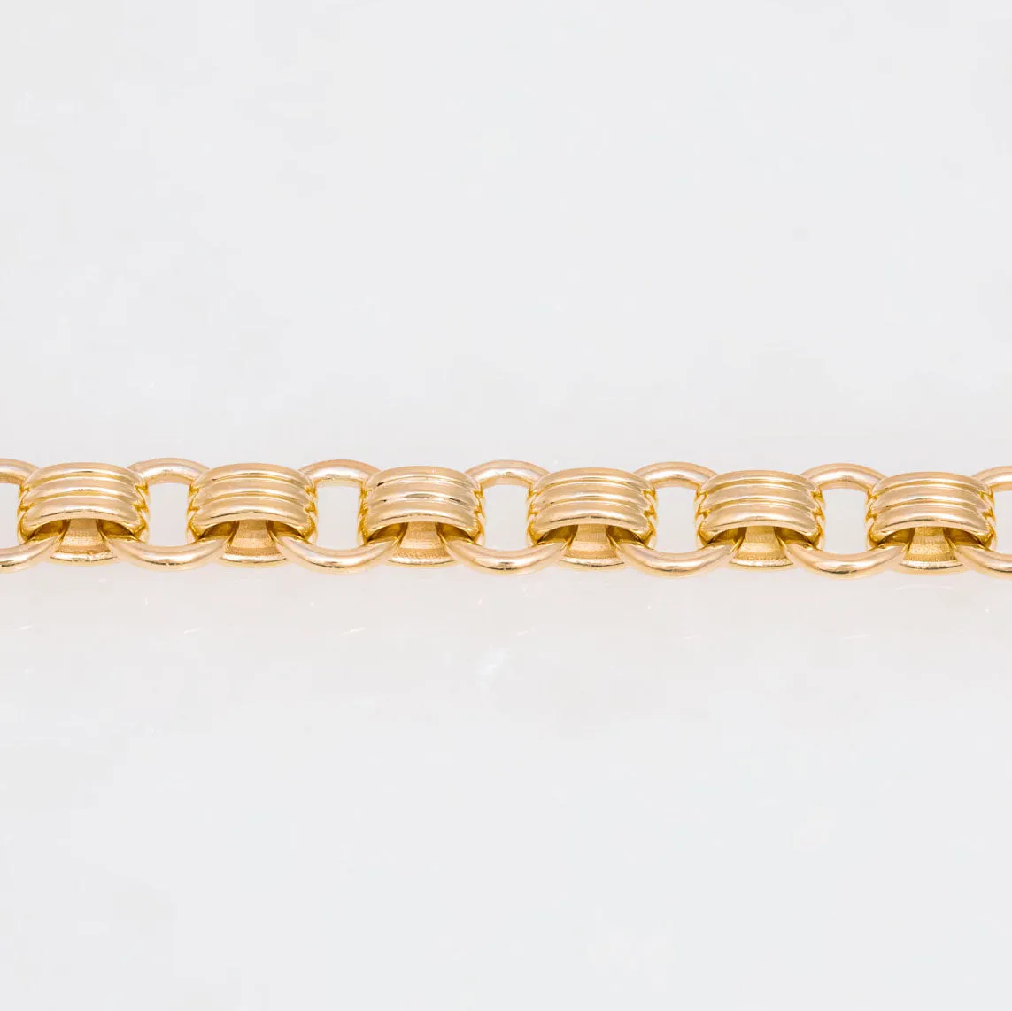 Triple Chain Necklace, 18K Yellow Gold, Small Link, 16"