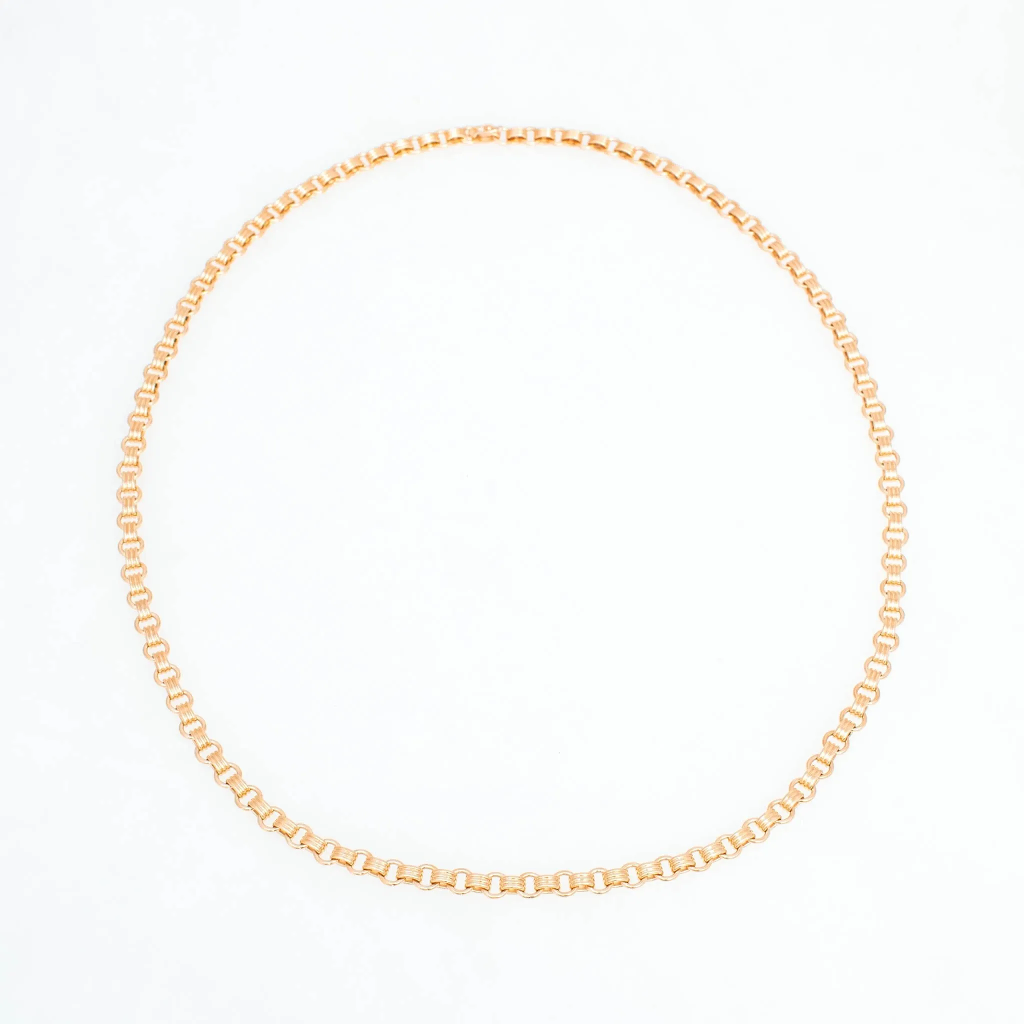 Triple Chain Necklace, 18K Yellow Gold, Small Link, 16"