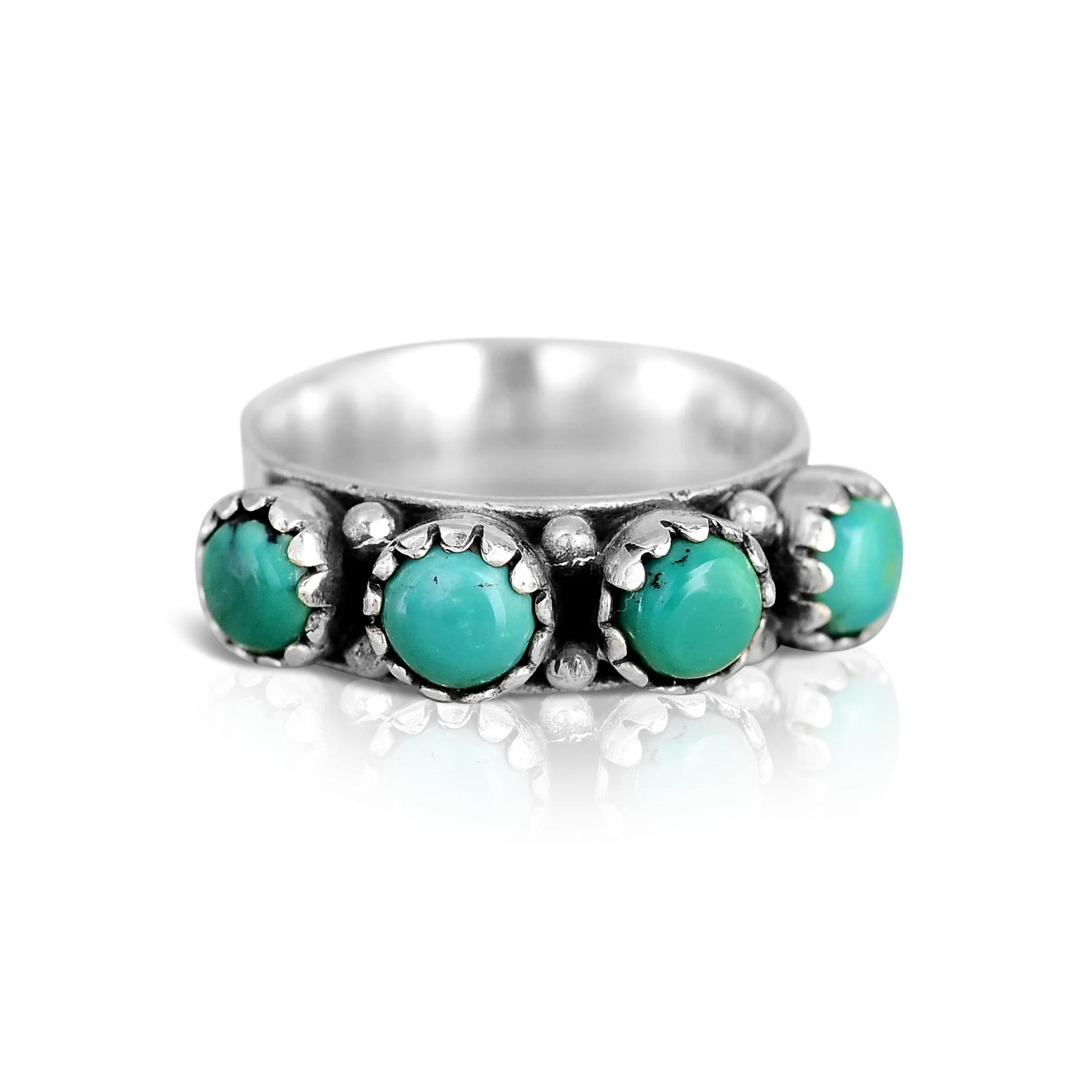 Turquoise Band Ring Sterling Silver