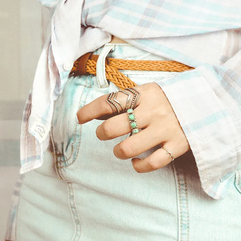 Turquoise Band Ring Sterling Silver